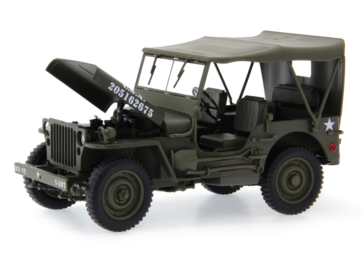 Jeep Willys 1/4 Ton Army Truck 1:18 Welly (c/ capota) - 20 anos