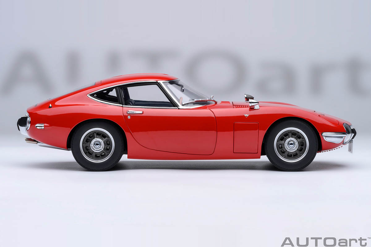 TOYOTA 2000GT 1/18 模型 Toyota 2000GT 1967 1:18 Autoart Vermelho - 20 anos! Loja on-line
