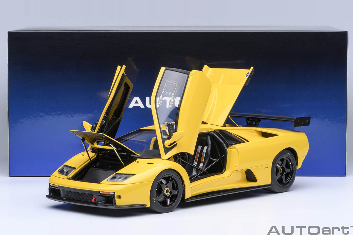 Lamborghini Diablo 1/18 【Auto art】 Lamborghini Diablo GT-R 1:18 Autoart Amarelo - 20 anos! Loja on