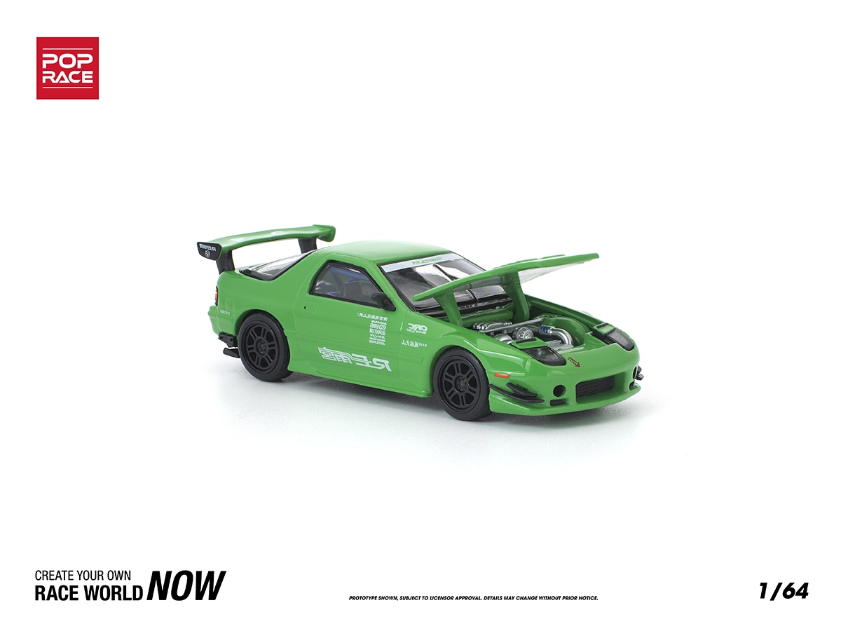 Mazda RX7 (FC3S) Re-Amemiya 1:64 POP RACE Verde - 20 anos! Loja on