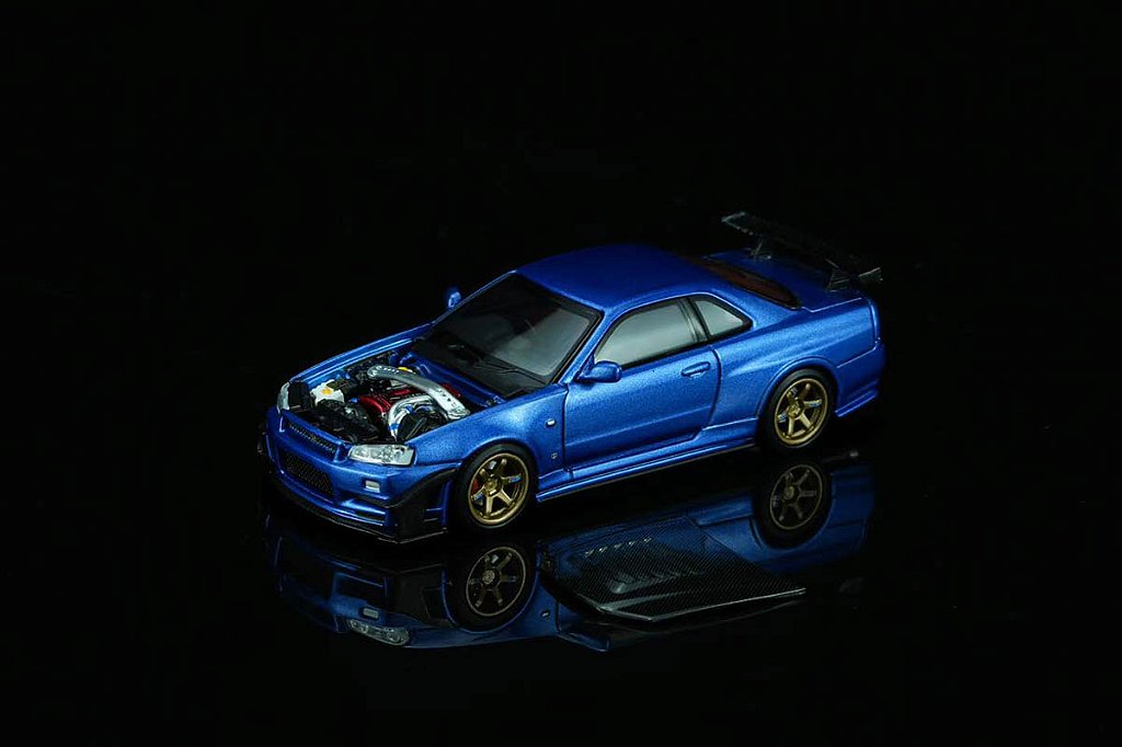 Gt R R34 Azul Nissan Skyline GT-R (R34) 1:64 MOTORHELIX Azul - 20 anos! Loja on-line ...