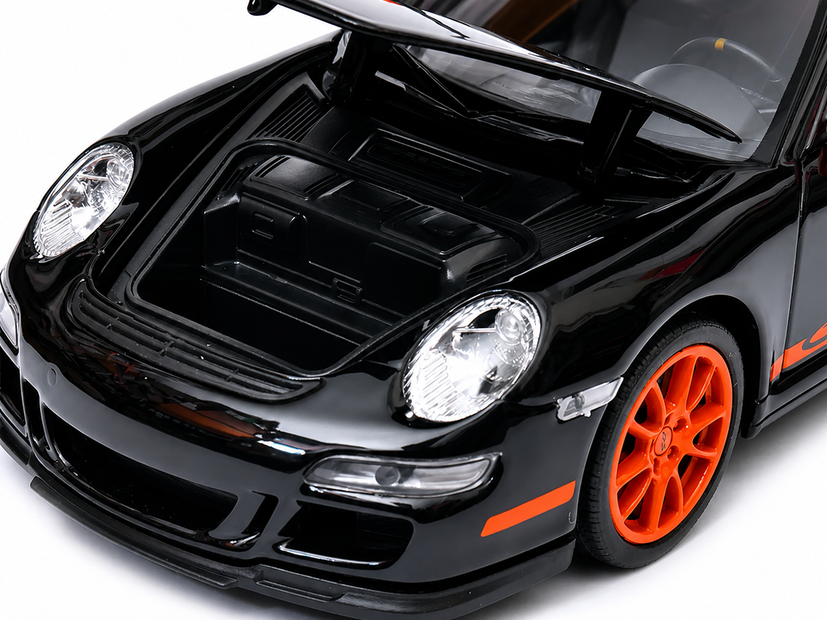 Porsche 911 GT3 RS 1:24 Welly Preto - 20 anos! Loja on-line de