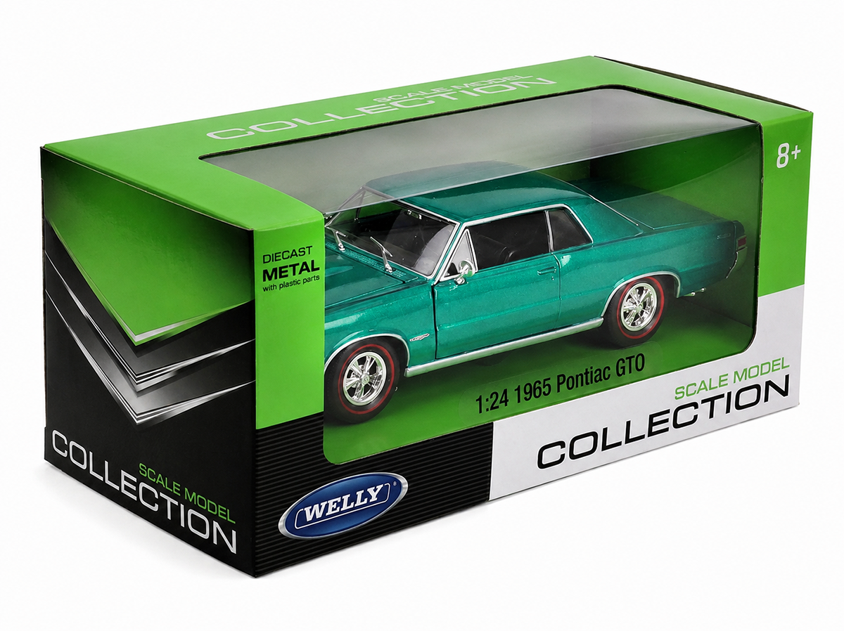 Pontiac GTO 1965 1:24 Welly Verde - 20 anos! Loja on-line de