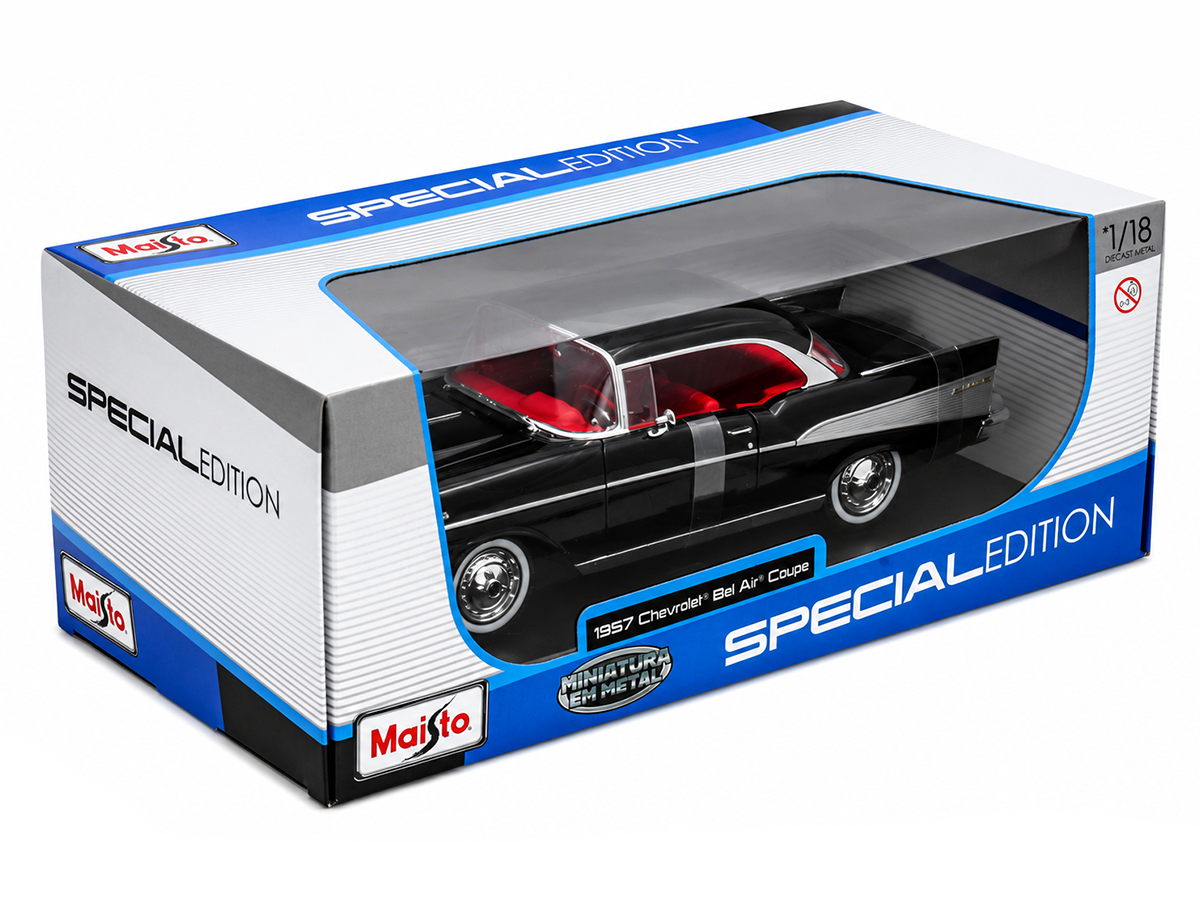 Chevrolet Bel Air Coupe 1957 1:18 Maisto Preto - 20 anos! Loja on