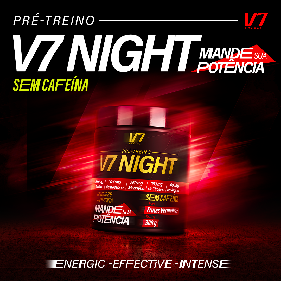 Pré-Treino V7 Night 300g – Frutas Vermelhas – V7 Energy - V7