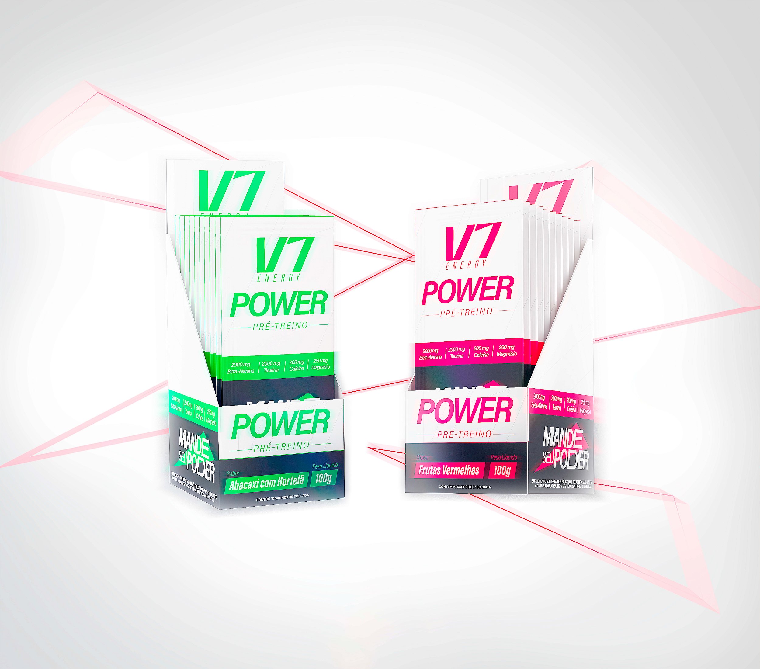 Pré-Treino V7 Power Sachê (Abacaxi com Hortelã) – V7 Energy - V7