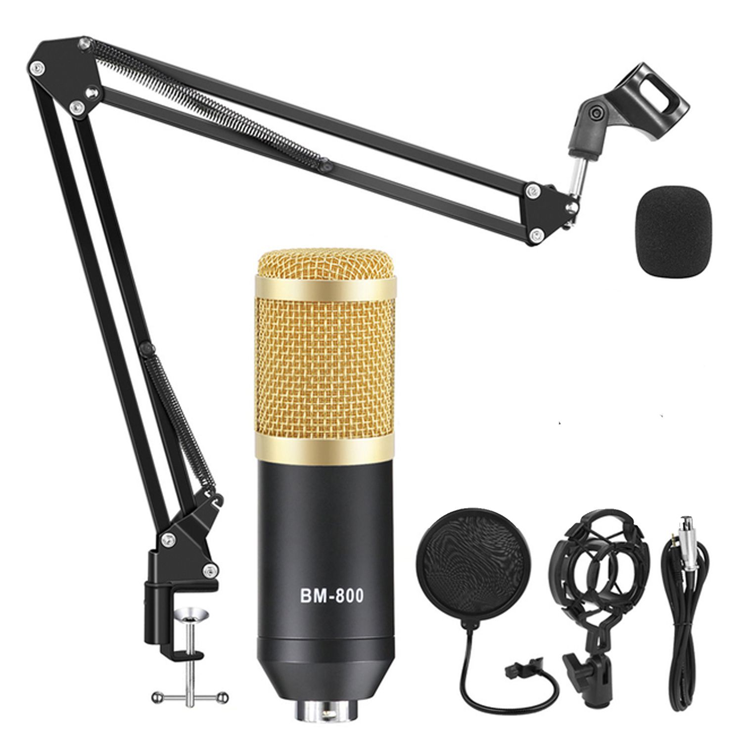 Microfone Andowl Bm-800 Condensador Cardióide Preto/dourado - Utilidades  Domésticas com o Melhor Preço | Nanu Shop