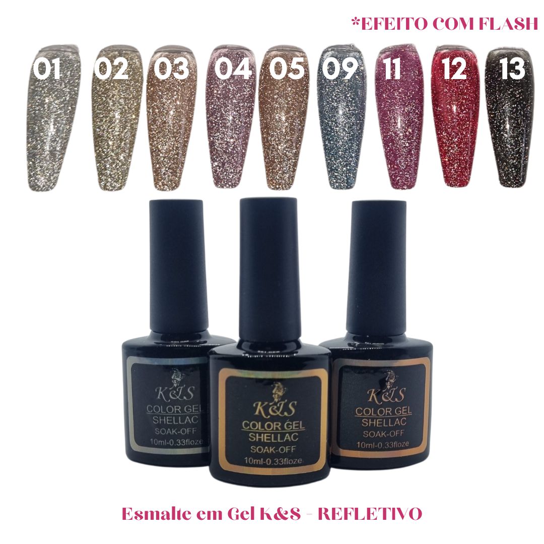 Esmalte Gel K&S Refletivo 10ml - Click Unhas - a loja da Nail Designer