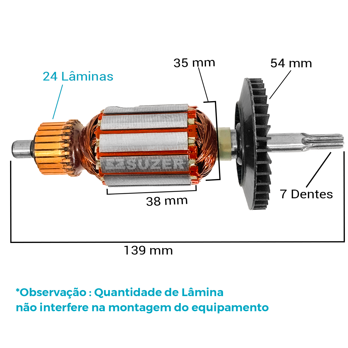 Induzido Rotor Bosch Para Furadeira 7081 Super Hobby 220v - suzer