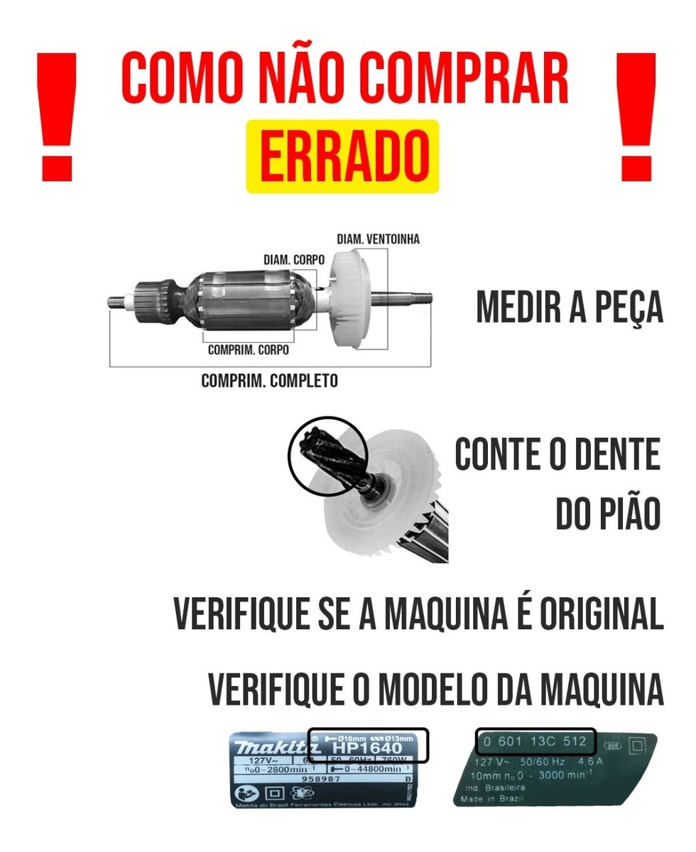 Induzido Rotor Serra Circular Bosch 1573 / GKS 7 1/4 220v - suzer