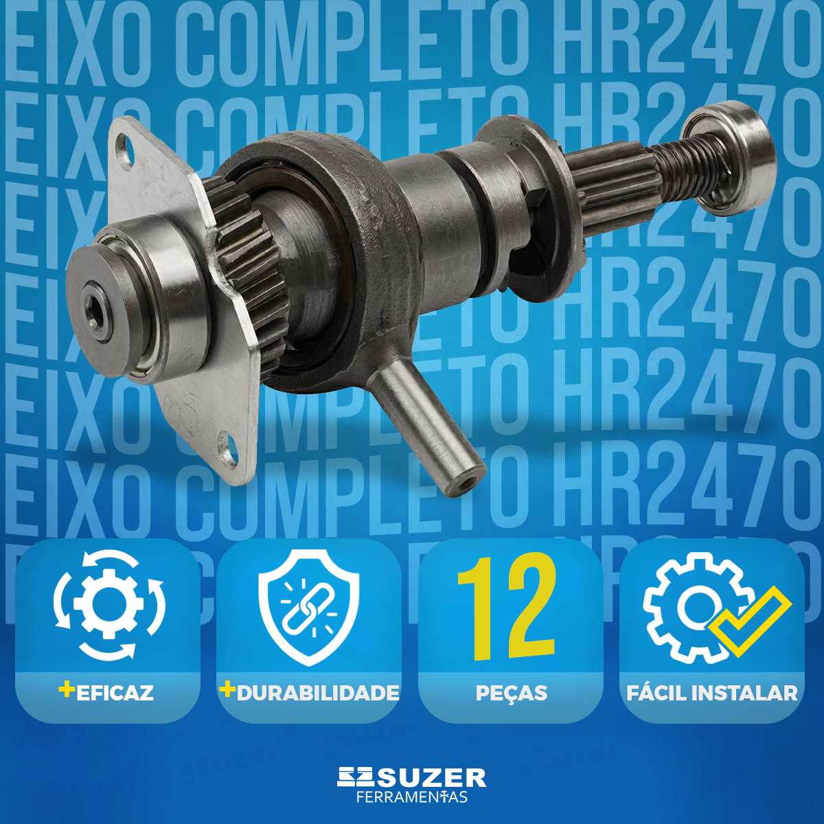 Kit Eixo Completo Martelete Makita Hr2470 / Hr2014 / Hr2016 - suzer