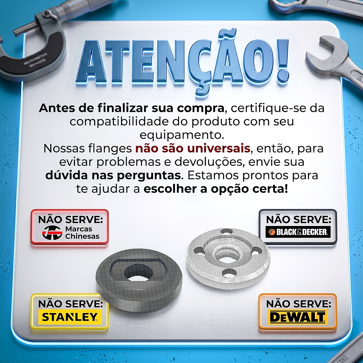 Flange Esmerilhadeira Compatível Makita Bosch Com Furo 20mm - suzer