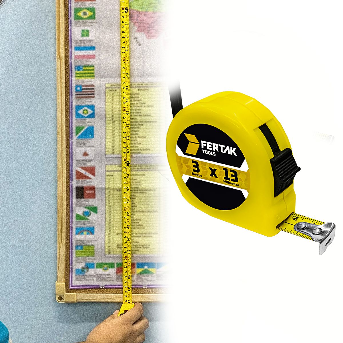 Trena 3 Metros Para Pedreiro Com Trava De Segurança 13mm Tol - suzer