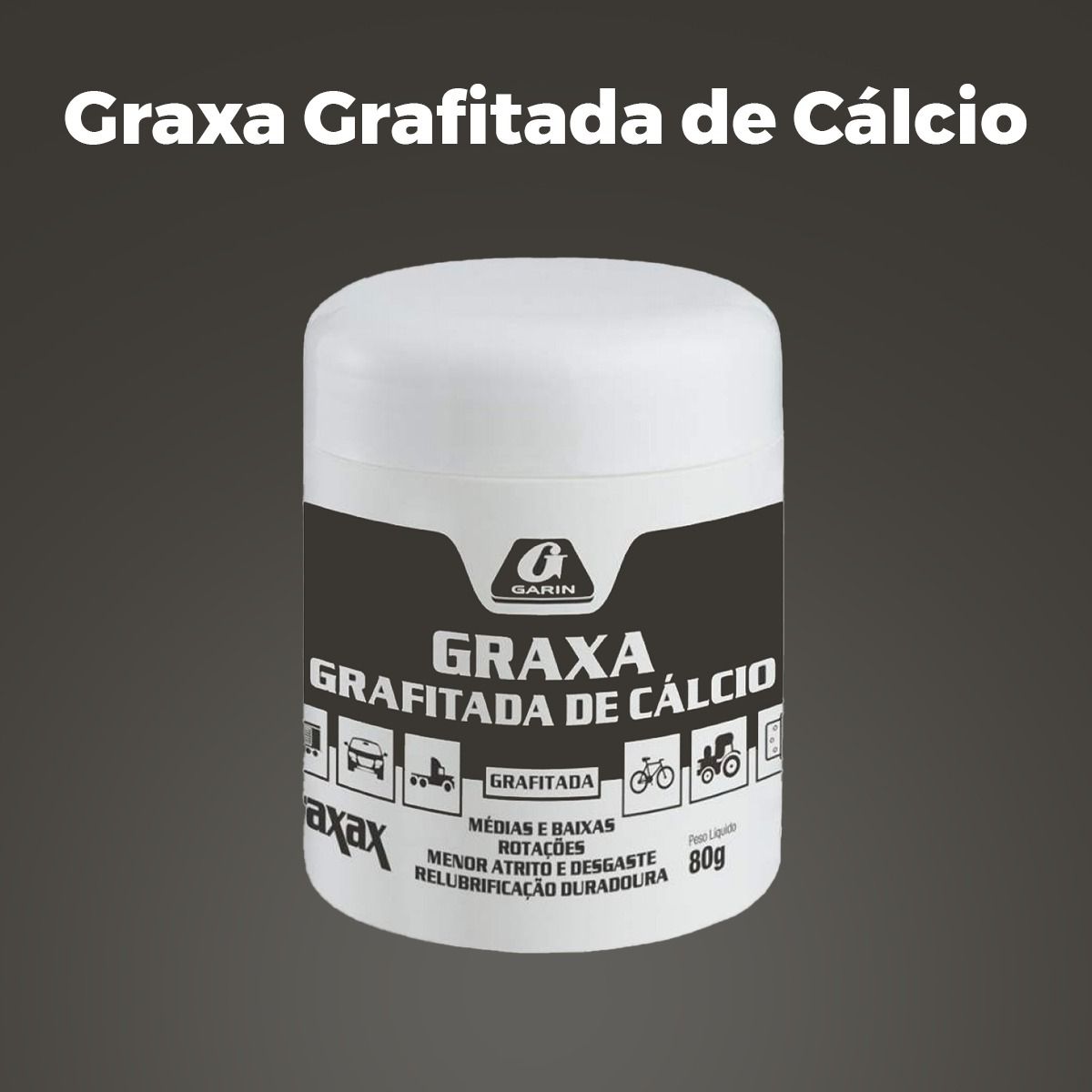 Graxa Cinza Grafitada Cálcio Lubrificação Porta De Aço 80g - suzer
