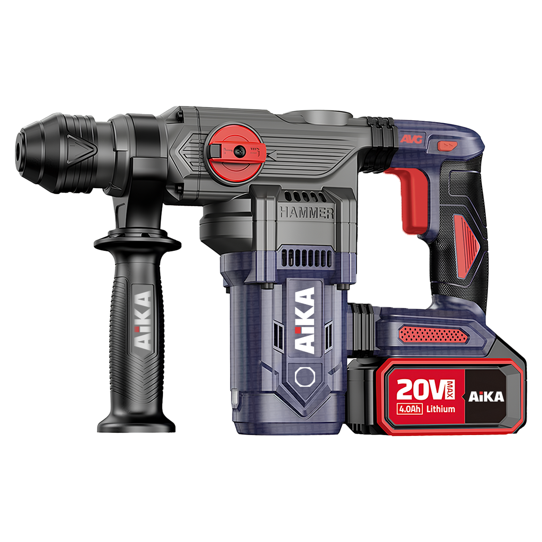 Martelo Rompedor Rotativo Sds Plus 4.0ah 20v Aika 2 Baterias - suzer