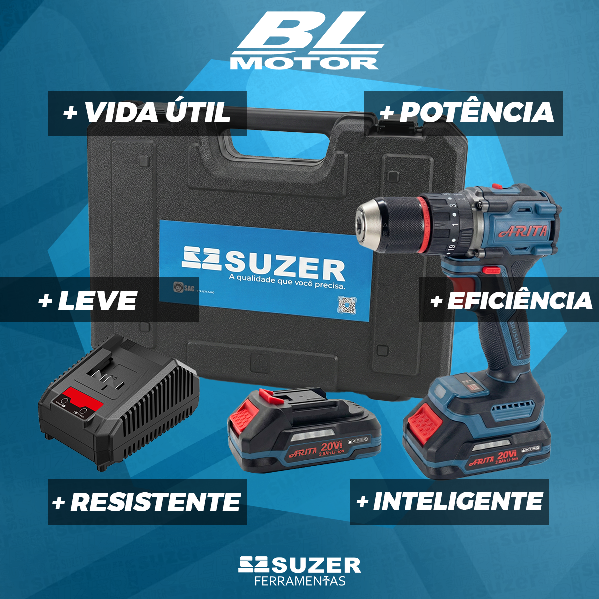その他 aruzis Parafusadeira De Impacto Arita 13mm Professional Lithium 20v - suzer