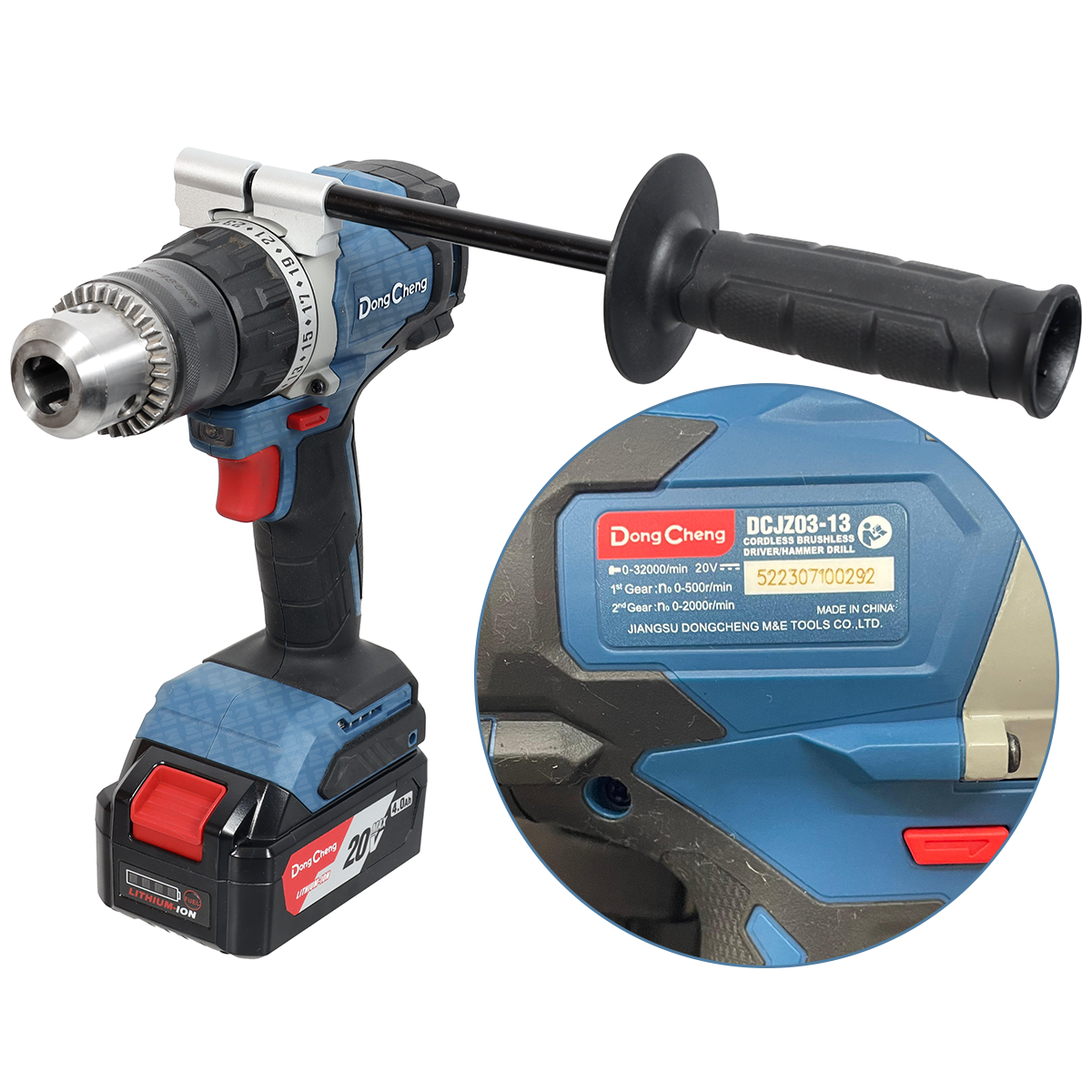 Parafusadeira/furadeira 20v C/2 Baterias Dongcheng Dcjz03-13 - suzer