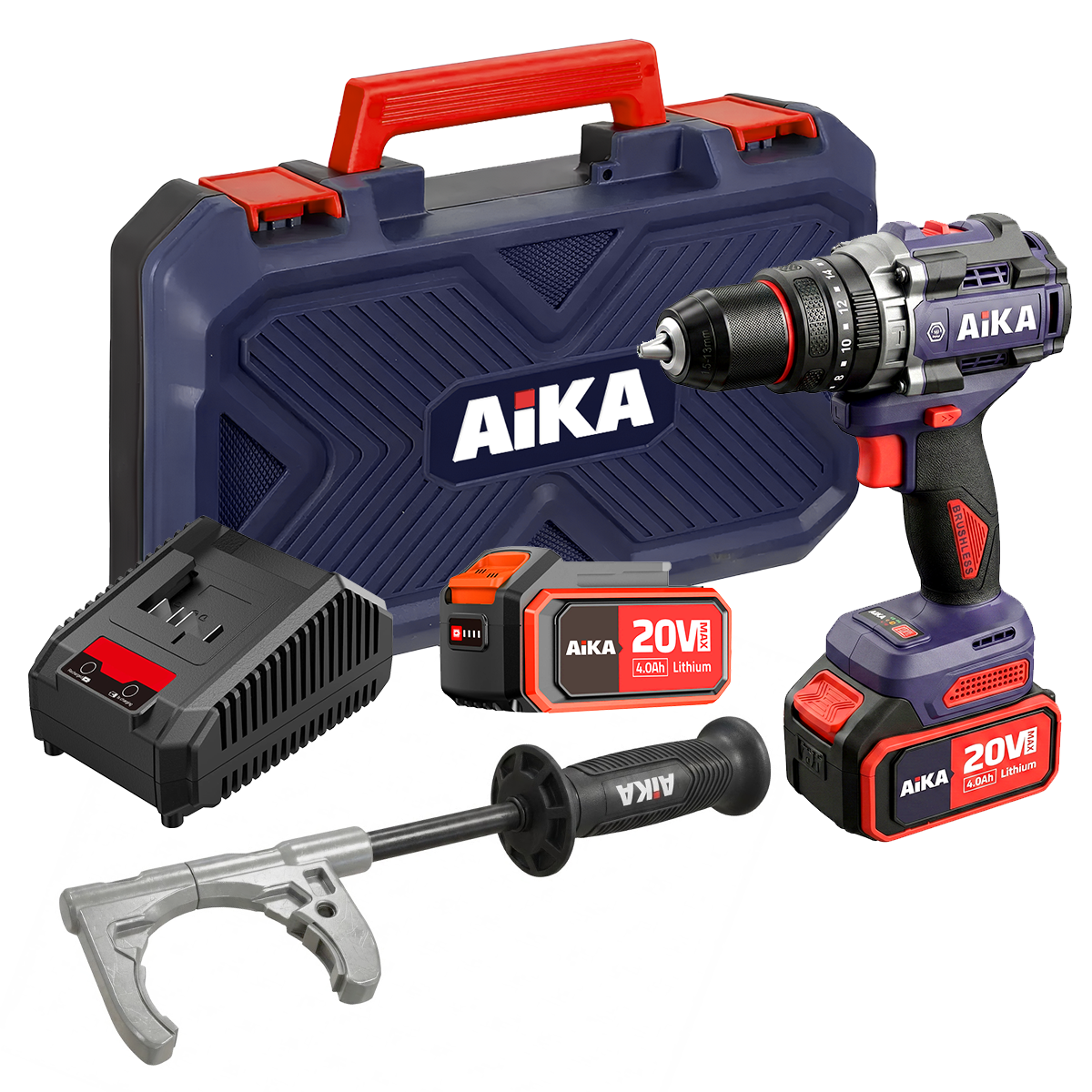 Furadeira Parafusadeira Aika Maleta 2 Baterias Robusta 20v - suzer