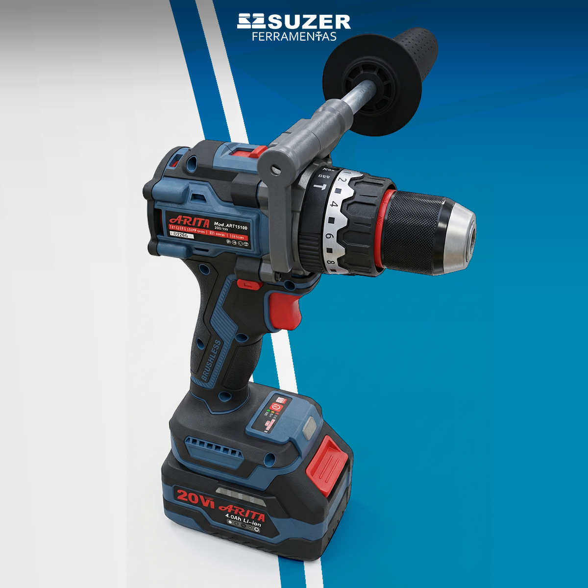 Furadeira Parafusadeira Arita Art13160 Maleta 2 Baterias 20v - suzer