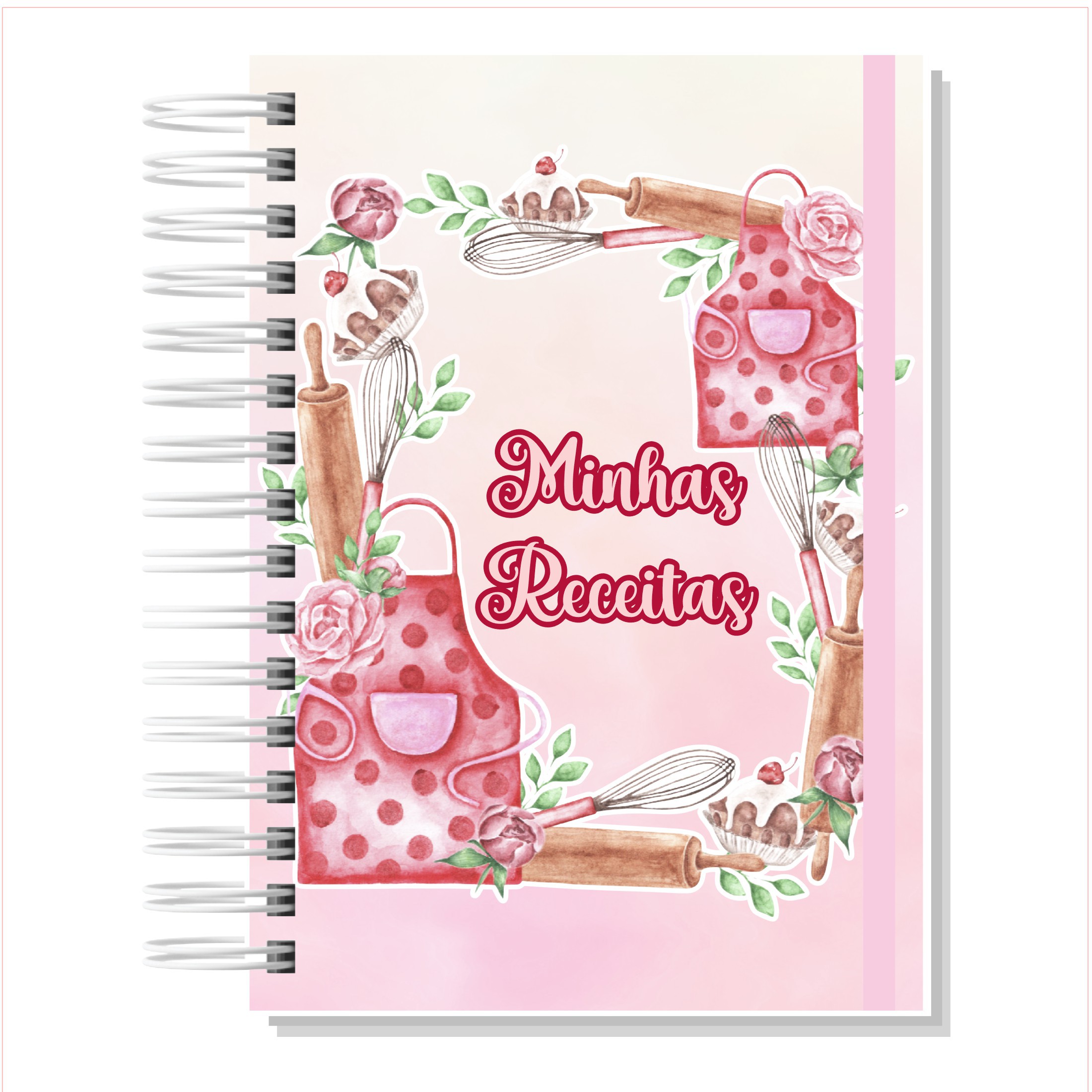 Caderno De Receitas Vida Feliz Papelaria Personalizada 7239