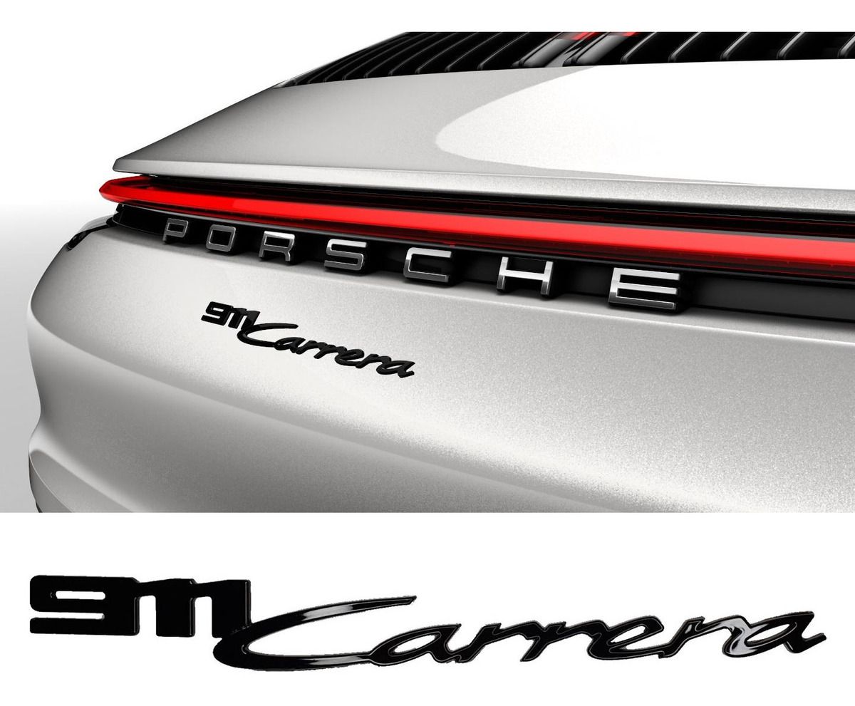 Emblema Traseiro Porsche 911 Carrera Preto 992 Original - Assaliz