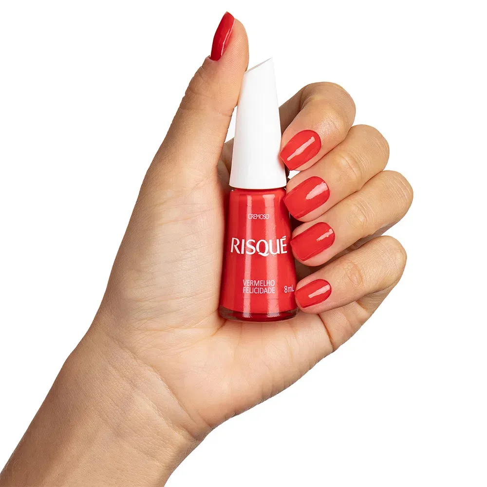 ESMALTE RISQUE VERMELHO FELICIDADE - Atacadão dos esmaltes
