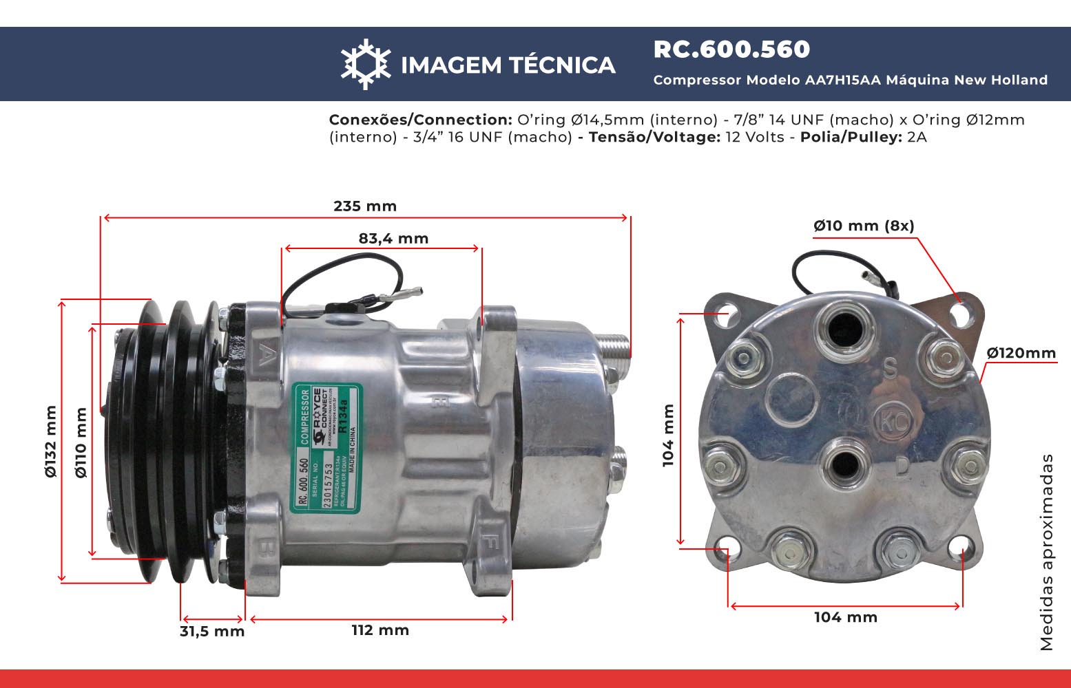 Compressor de Ar Condicionado AA7H15AA - Royce Connect - Manbrape | Ar ...