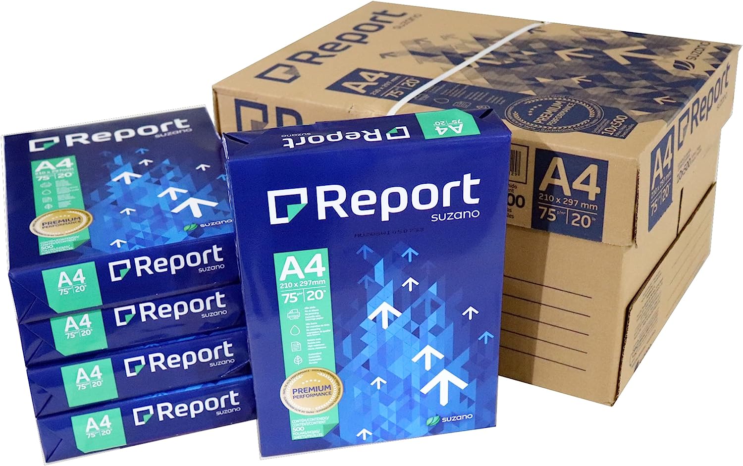 Caixa De Papel A4 Report Com 10 Pacotes 500 Fls 75gramas Branco Revelar Papelaria E Presentes 7984