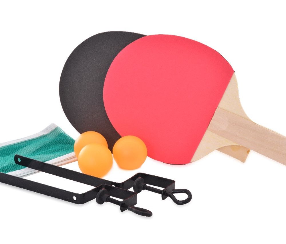 KIT RAQUETE TENIS DE MESA PING PONG COM 3 BOLAS REDE E SUPORTE CONJUNTO  COMPLETO INFANTIL E ADULTO