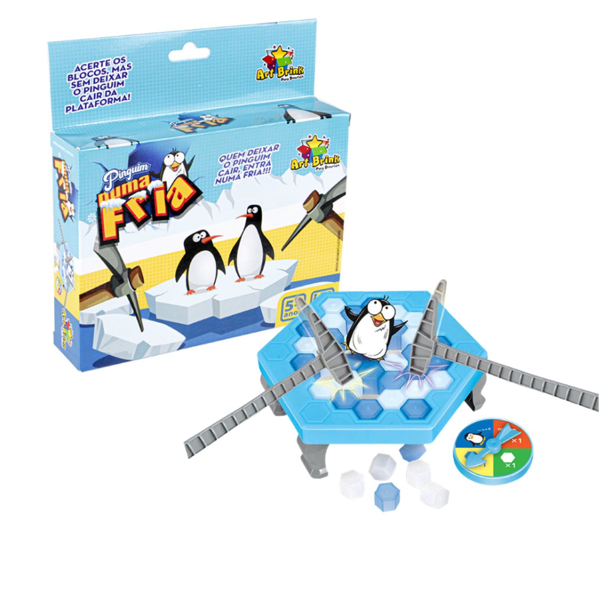 Kit 2 Jogos Brinquedo Pinguim Numa Fria Quebra Gelo Criança + Jogo