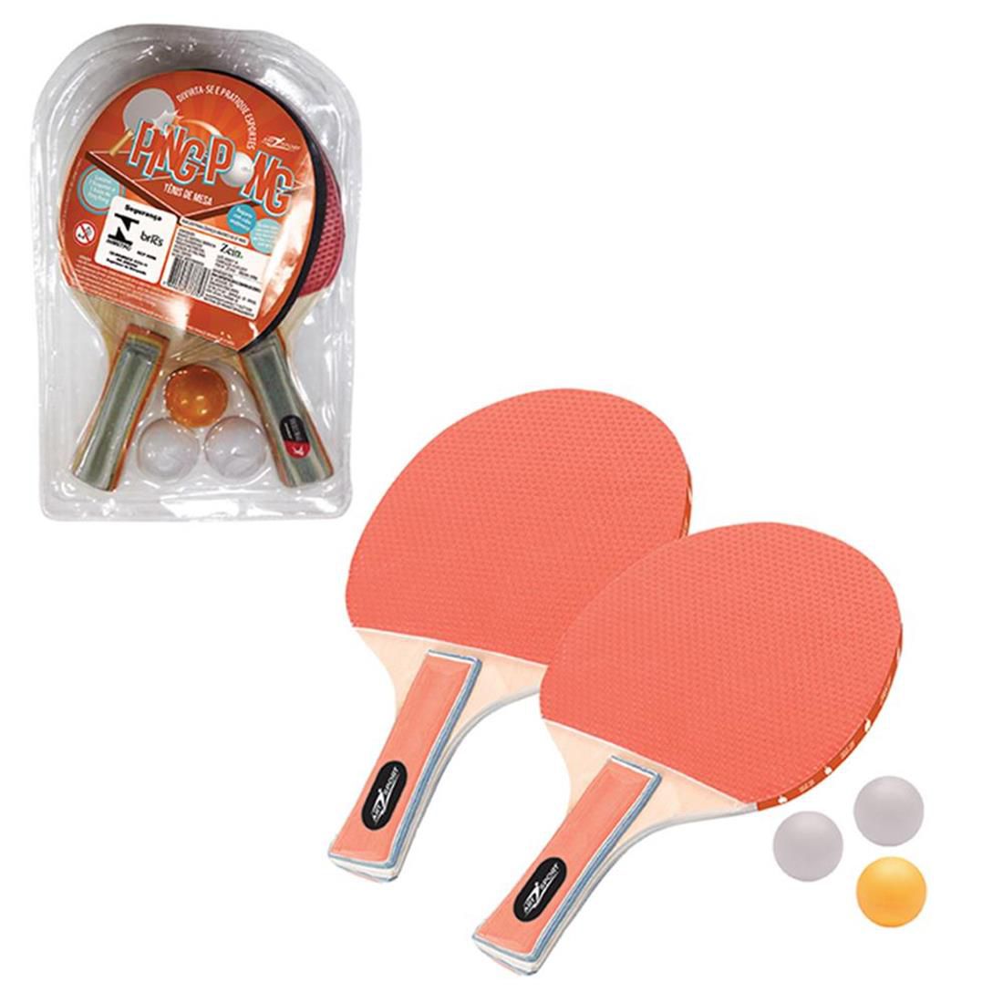 KIT RAQUETE TENIS DE MESA PING PONG COM 3 BOLAS REDE E SUPORTE CONJUNTO  COMPLETO INFANTIL E ADULTO