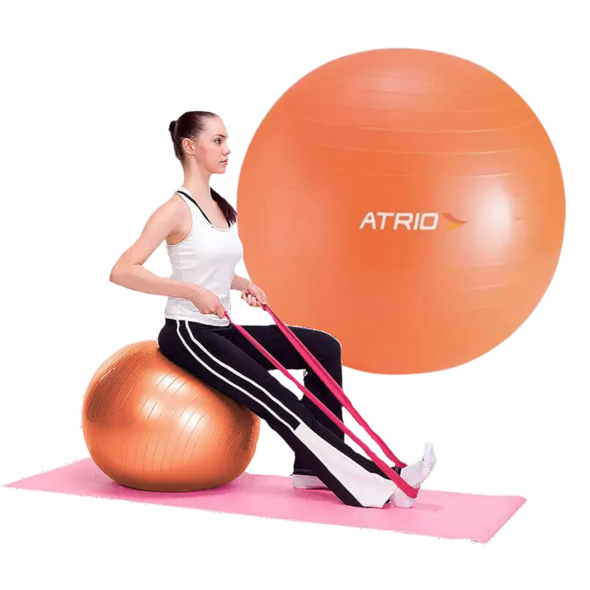 Bola Ginastica Academia Yoga Exercicios 65 Cm Laranja Atrio