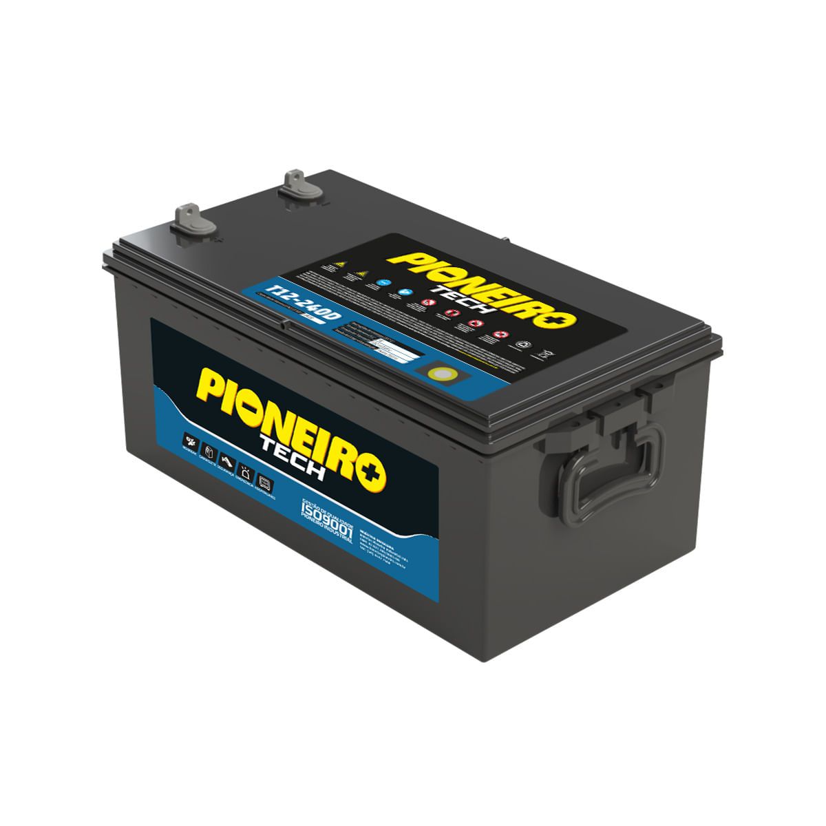 Bateria Estacionária Ventilada Pioneiro Tech T12-240D 12V 240Ah - Garagem  Total