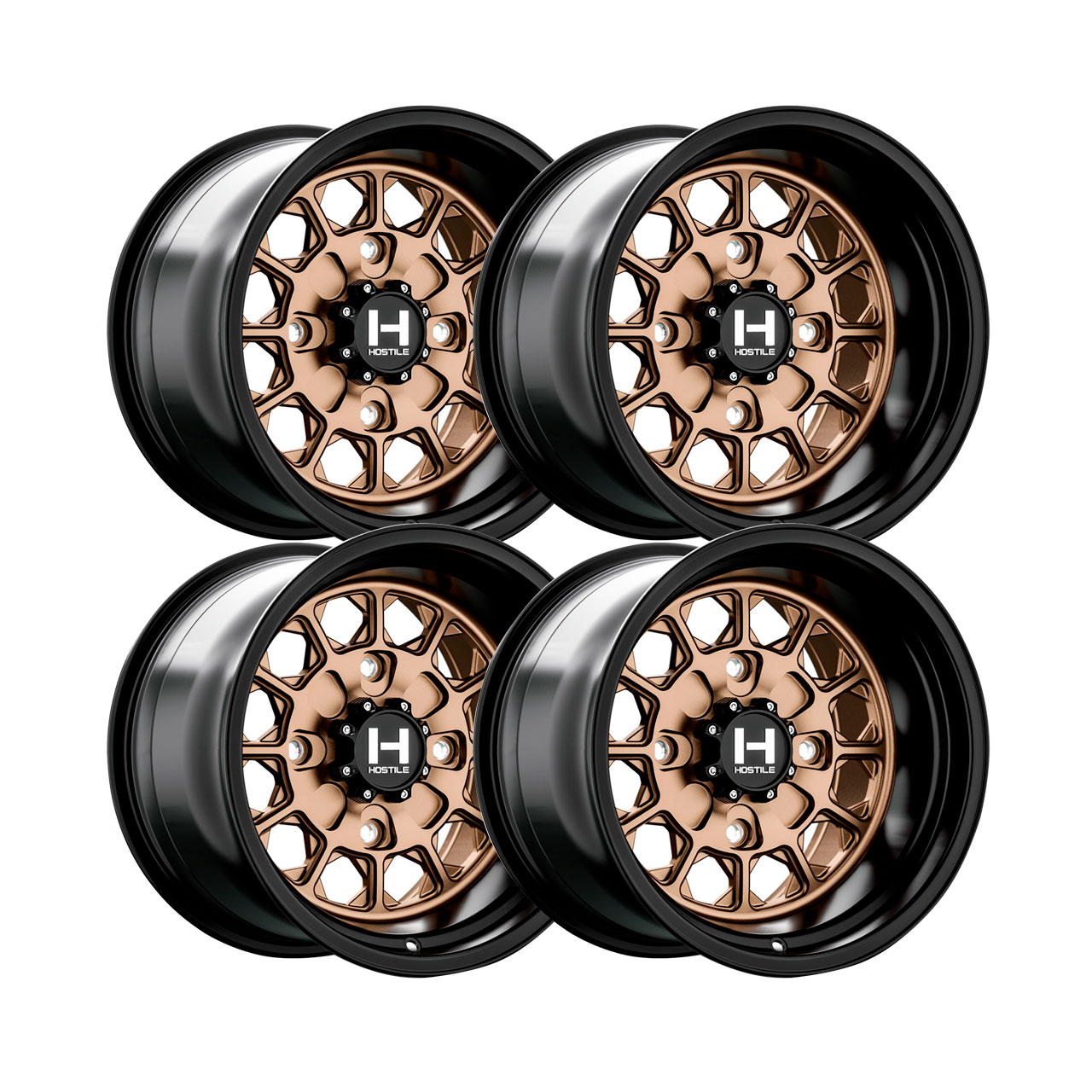 D777 15x10 Inch UTV/ATV Wheel - 4x137 Bolt Pattern, +0mm Offset, Bronze With Black Ring