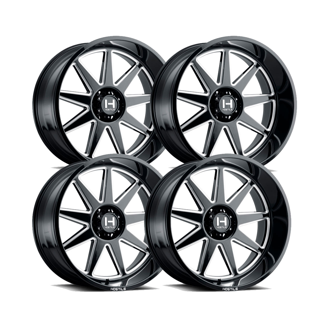 Jogo de Rodas Hostile Omega H121 20x10 6x139.7 -19mm Preto Fresado ...
