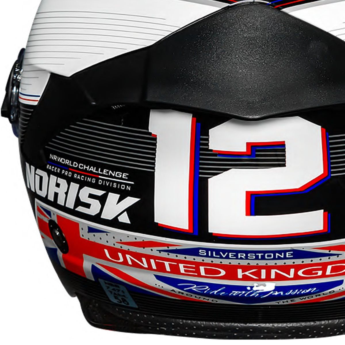 Capacete Norisk Neo Grand Prix Reino Unido (Aberto) Preto/Azul