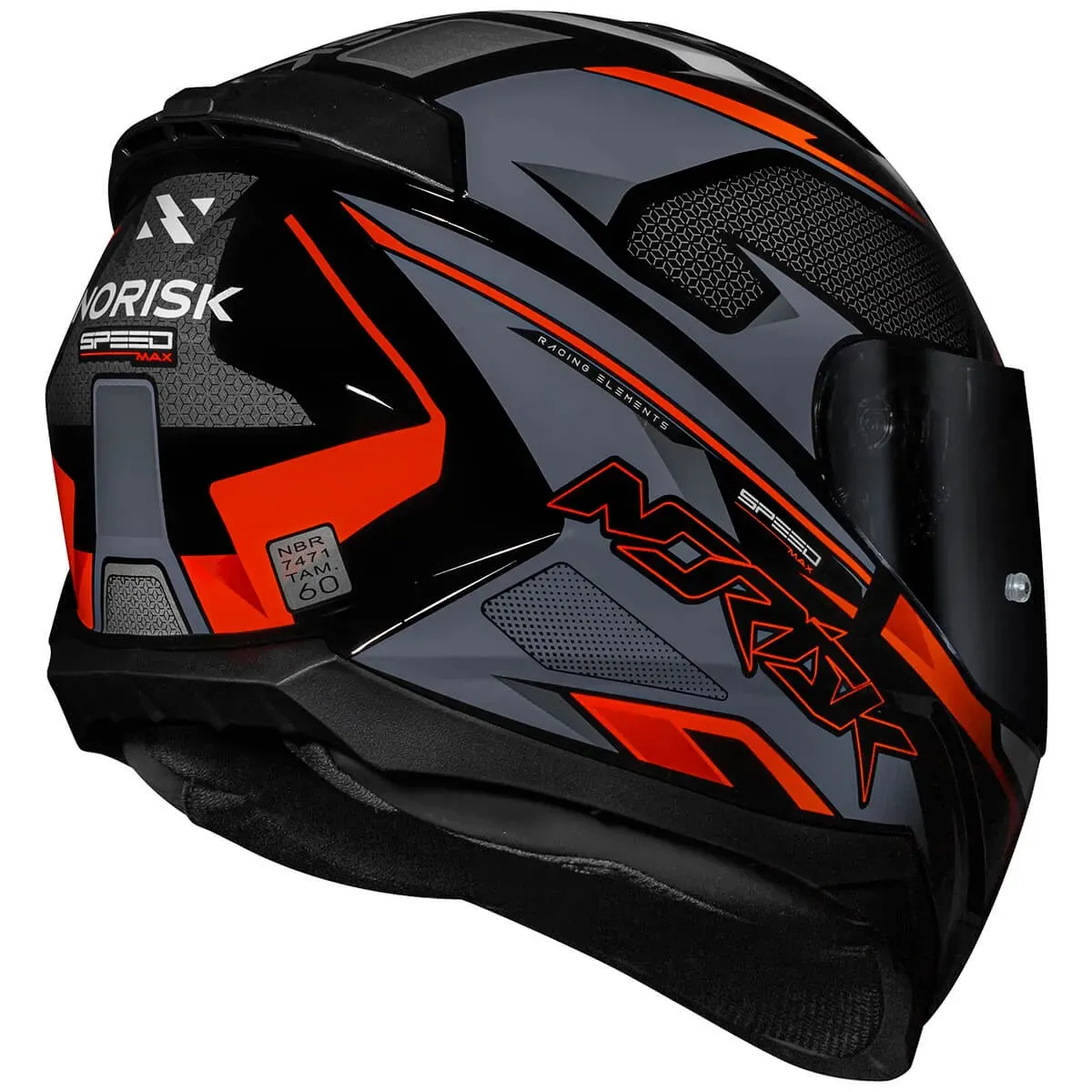 Capacete Norisk Razor Speedmax Preto Cinza Laranja - Maremoto