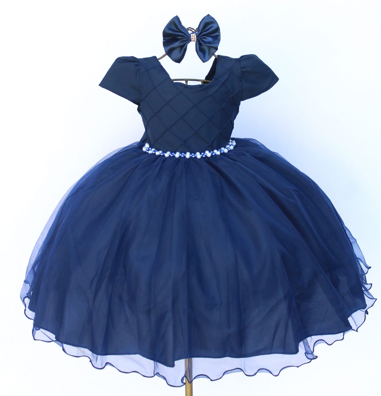 Vestido Infantil Social Daminha Princesa Cinderela Frozen Aniversário 4 Ao  16 Luxo - Azul