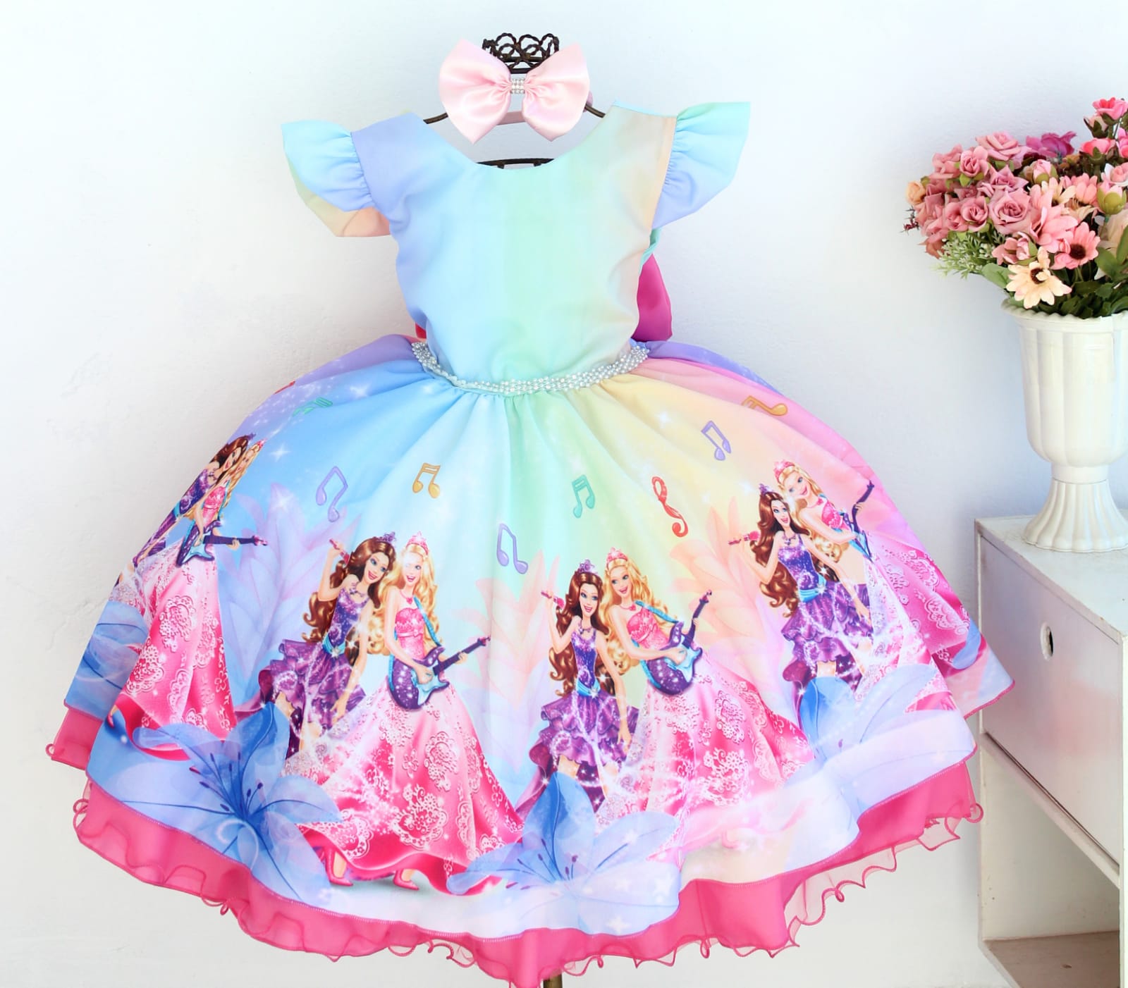 Vestido Infantil Temático Barbie Sereia - Bella Sofi