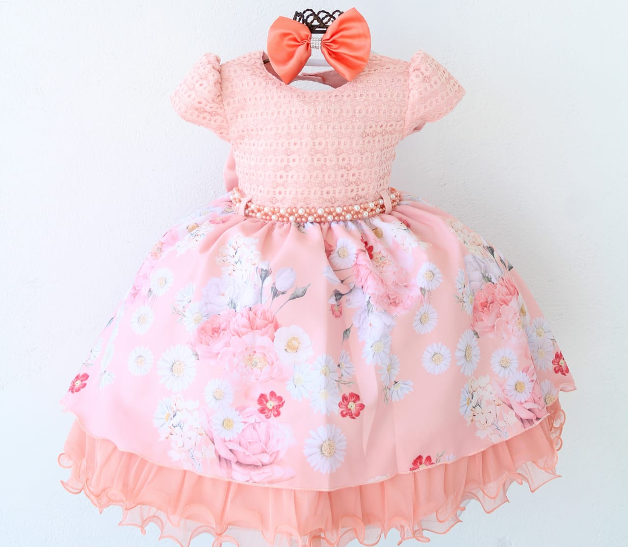 Vestido Luxo Moana Baby Laranja