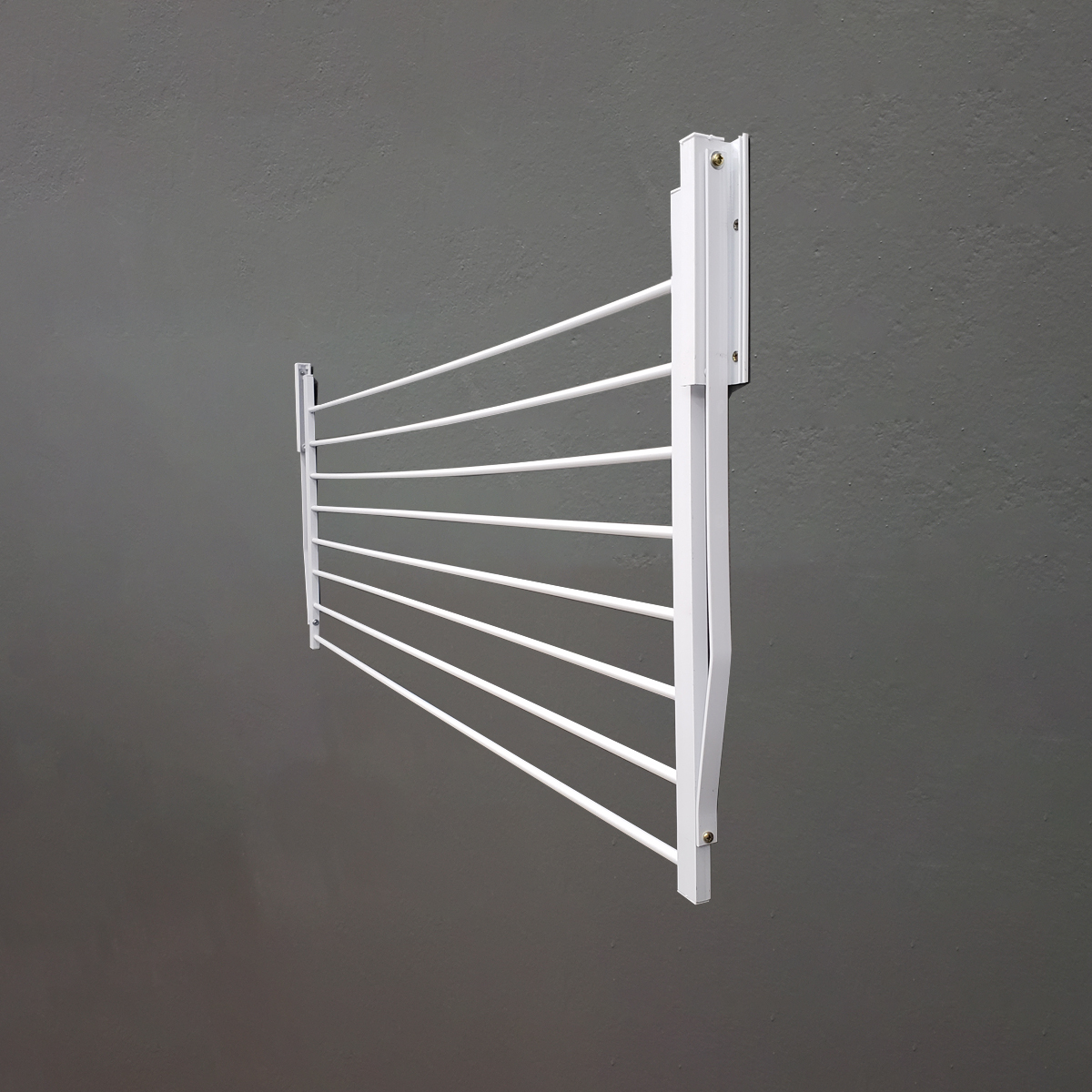 Varal Varal De Parede Retratil Articulado 8 Varetas Aluminio - Home Plus ...