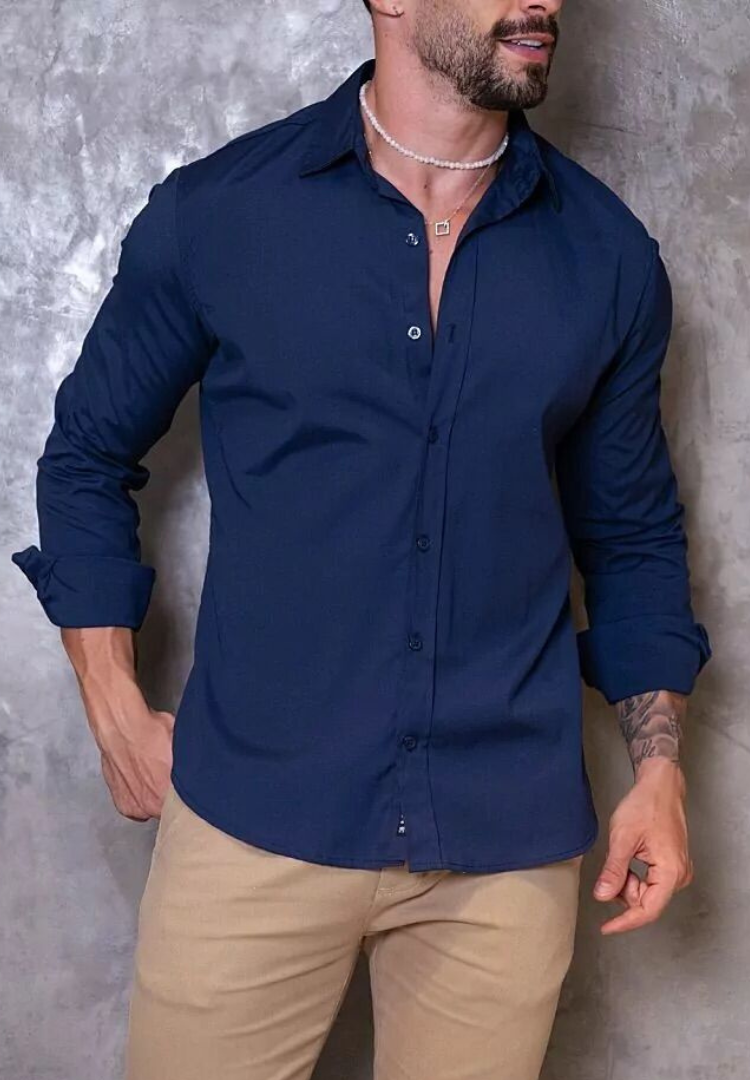 Camisa Social Azul Marinho - Alfaiataria e Moda Masculina: Peças ...