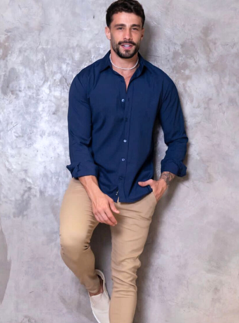 Camisa Social Azul Marinho - Alfaiataria e Moda Masculina: Peças ...