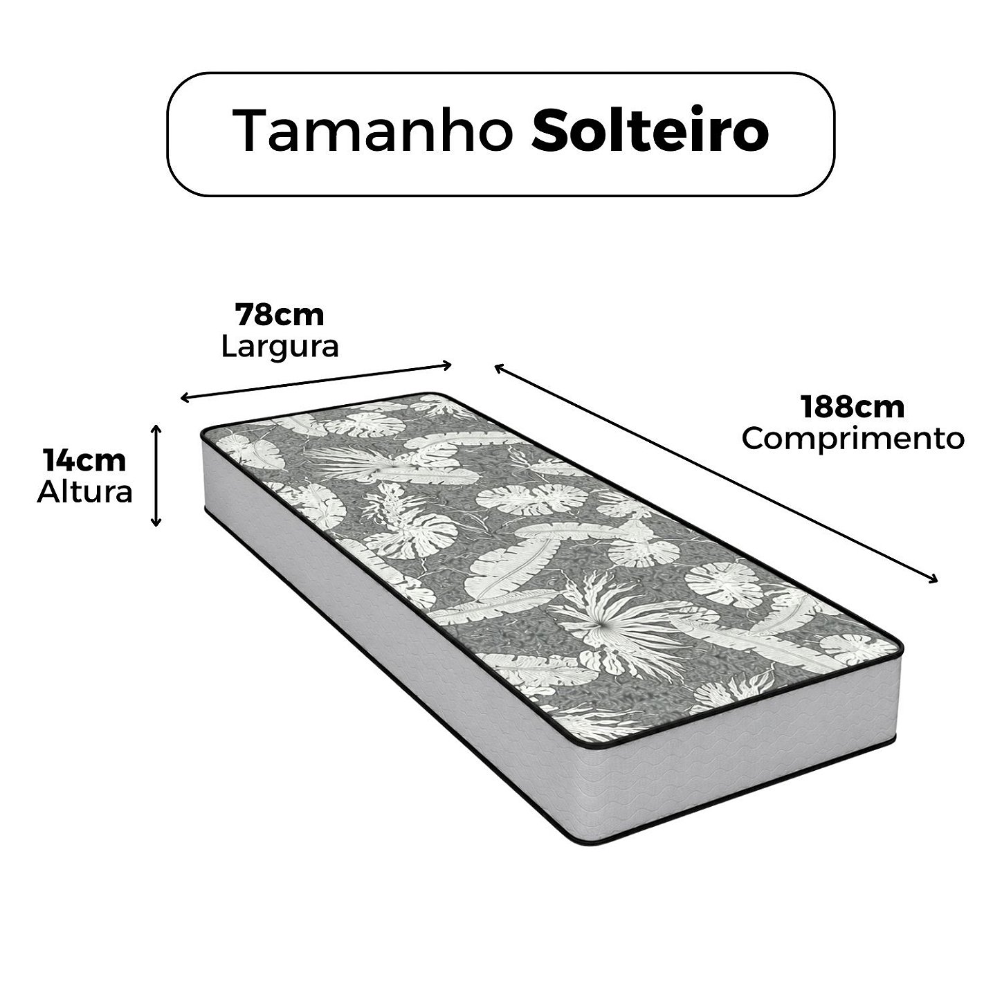 Colchão D28 Solteiro 100% Espuma Ortopédica Certificada Firme Suporta ...