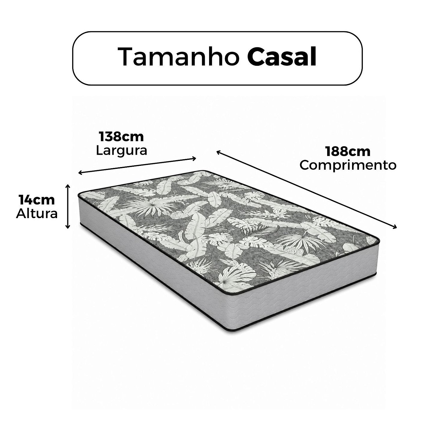 Colchão D28 Casal 100% Espuma Ortopédica Certificada Firme Suporta Até ...