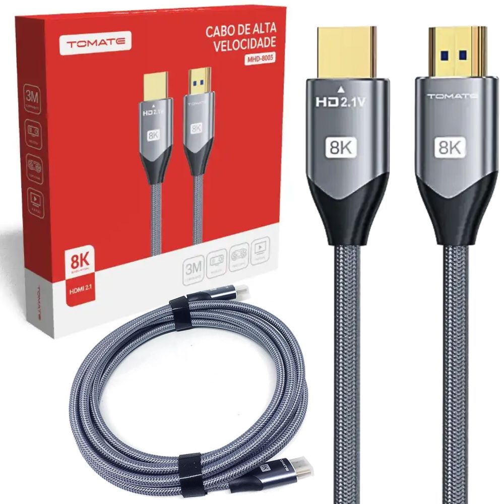 Cabo HDMI 2.1 eARC 4k 8k 120hz PS5 PS4 XBox Series XS 3 metros -  ELETROHALEN - Loja Especializada em Áudio