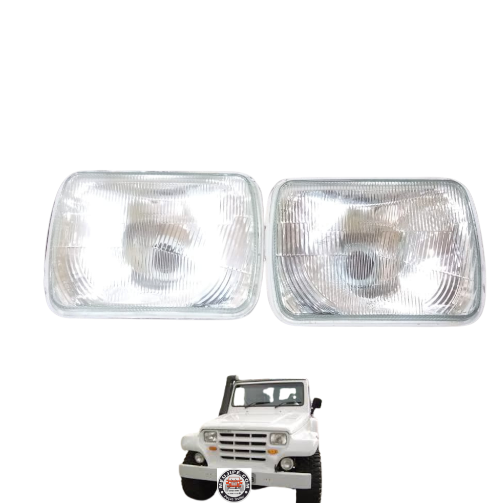 FAROL QUADRADO TROLLER 1997 A 2003 KIT 2 PEÇAS - MEUJIPE PEÇAS TROLLER