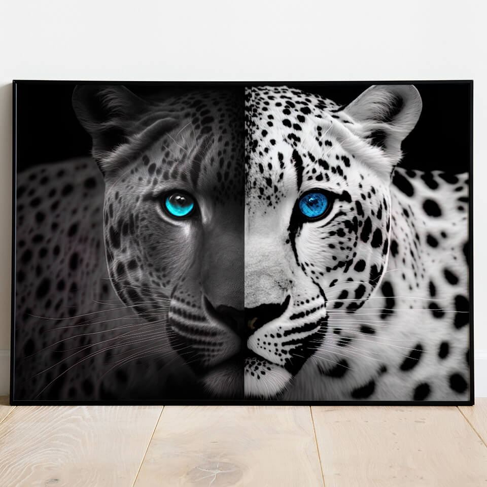 Quadro Decorativo Leão olhos azuis Rei