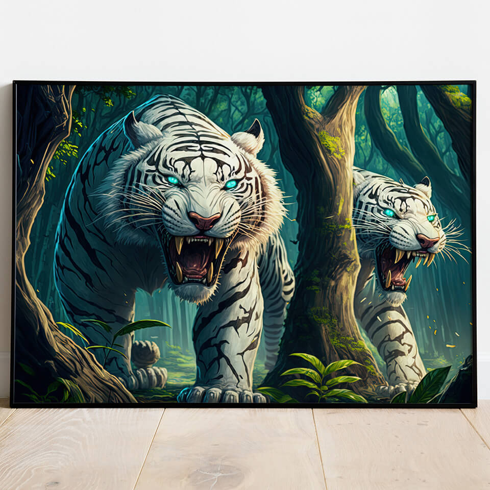 O Rugido dos Tigres Brancos - Quadros Decorativos - Essence