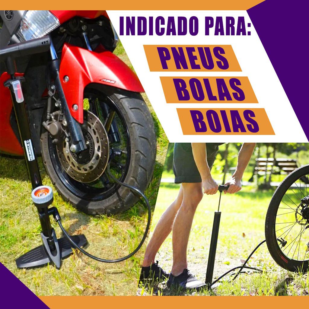 Bomba de Ar Manual Encher Pneu Bicicleta Bike Carro Moto 160psi ...